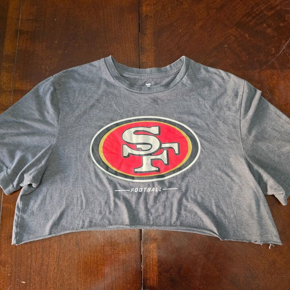 Ladies San Francisco 49ers Crop Oversized Tee